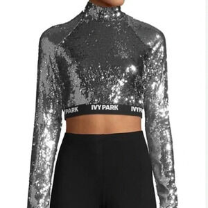 Top shop grey velvet long sleeve cropped top  Sz 6